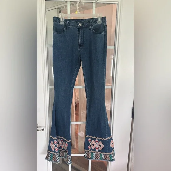 Saints and Hearts Women's Blue Flared Jeans medium - Picture 1 of 7